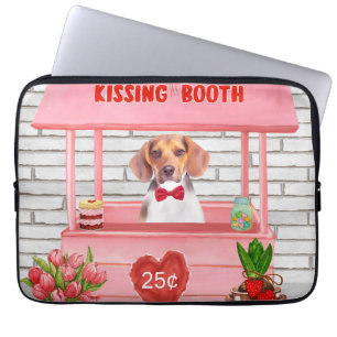 Housse Pour Ordinateur Portable Chien beagle Valentine's Day Kissing Booth