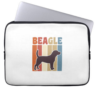 Housse Pour Ordinateur Portable Chien Beagle Vintage Dessin Vectoriel Rayure Rétro