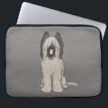 Housse Pour Ordinateur Portable Chien caricaturé mignon Briard<br><div class="desc">Dessin Briard mignon</div>