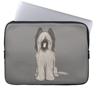 Housse Pour Ordinateur Portable Chien caricaturé mignon Briard