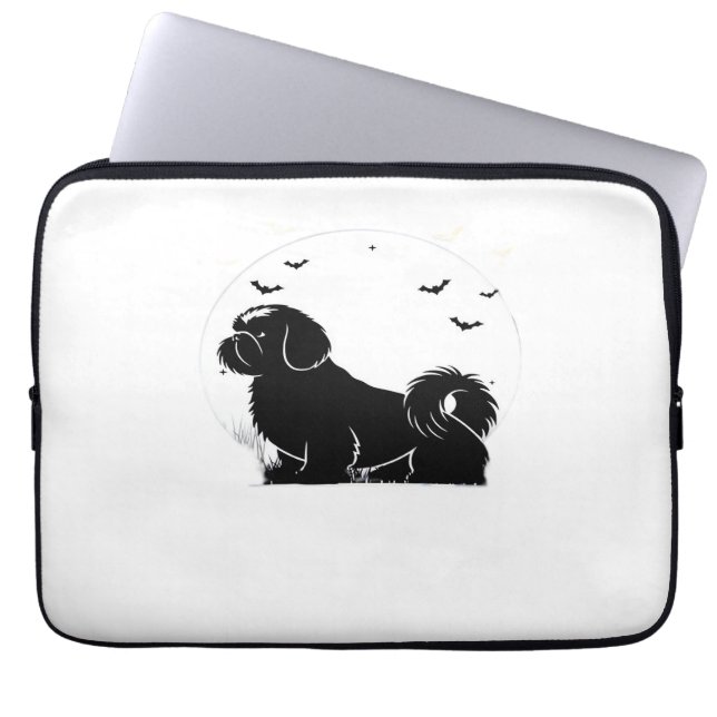 Housse Pour Ordinateur Portable Chien Chih Tzu - Silhouette de lune d'Halloween Cl (Devant)