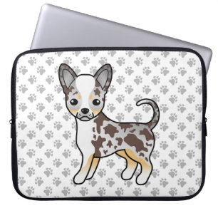 Housse Pour Ordinateur Portable Chien Chihuahua à poil lisse Merle Chocolat & Patt