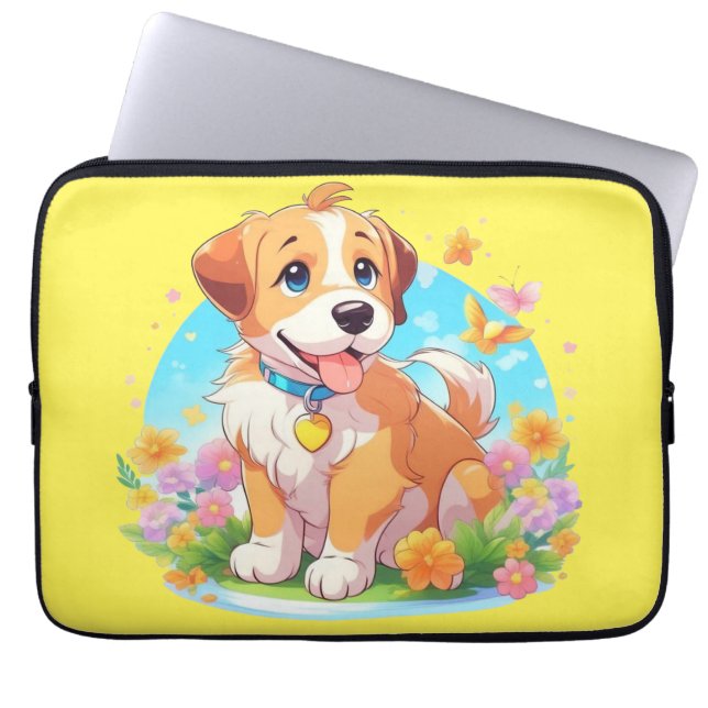 Housse Pour Ordinateur Portable Chien chiot mignon (Devant)