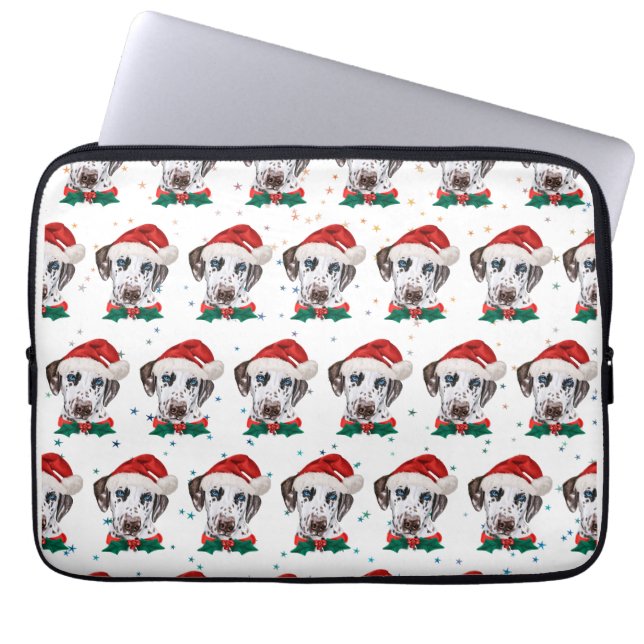 Housse Pour Ordinateur Portable Chien dalmate race Noël (Devant)