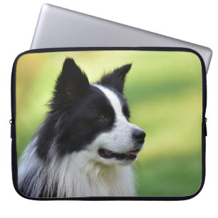 Housse Pour Ordinateur Portable Chien de berger border collie noir et blanc