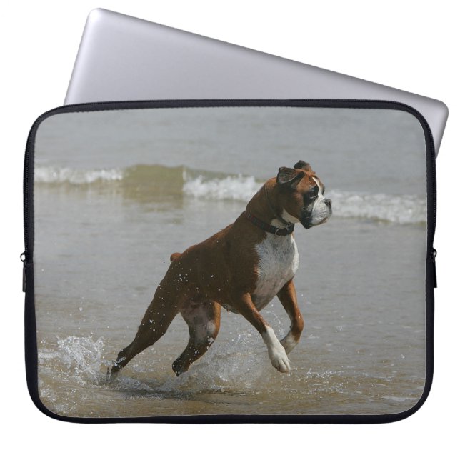 Housse Pour Ordinateur Portable Chien de boxeur dans l'eau (Devant)