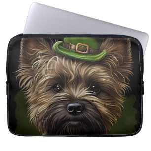 Housse Pour Ordinateur Portable Chien de Cairn Terrier en Robe de la Saint Patrick