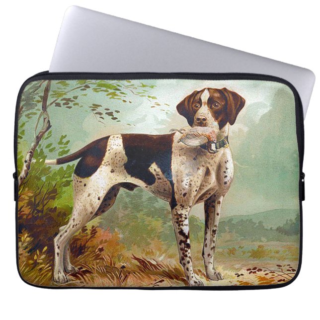 Housse Pour Ordinateur Portable Chien de chasse avec oiseau dans la bouche (Devant)