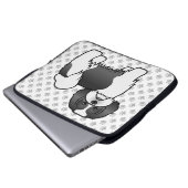Housse Pour Ordinateur Portable Chien de dessin animé mignon Lhasa Apso noir et bl (Devant bas)