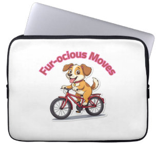 Housse Pour Ordinateur Portable **Chien de vélo drôle – Joli chien à bicyclette Il