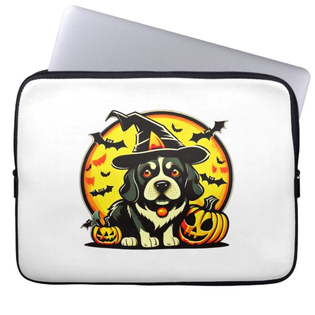 Housse Pour Ordinateur Portable Chien d'Halloween Lowchen (Devant)