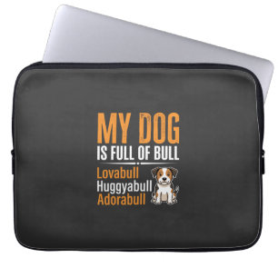 Housse Pour Ordinateur Portable Chien drôle plein de taureau design
