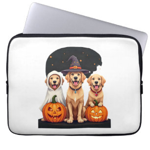 Housse Pour Ordinateur Portable Chien fantôme Retriever doré Halloween Trick Or Tr
