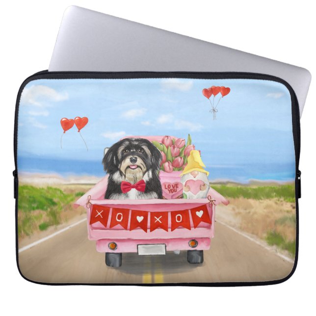 Housse Pour Ordinateur Portable Chien Havanais Saint Valentin Camion (Devant)