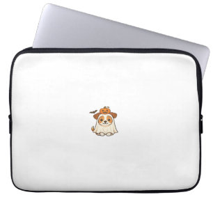 Housse Pour Ordinateur Portable Chien Kawaii Halloween � Citrouille Fantôme Chiot 