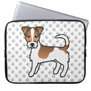 Housse Pour Ordinateur Portable Chien Terrier Jack Russell à poil dur blanc et fau