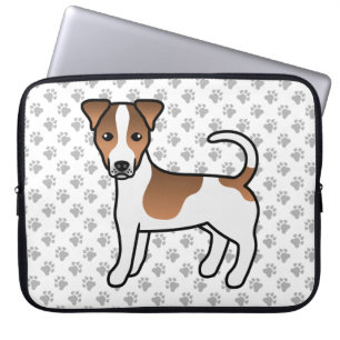 Housse Pour Ordinateur Portable Chien Terrier Jack Russell à poil lisse blanc et f