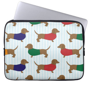 Housse Pour Ordinateur Portable Chiens colorés mignons de teckel, douille 13"