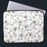 Housse Pour Ordinateur Portable Chiens de comptage sur blanc<br><div class="desc">Tableaux et marguerites de doodles mignons peints à la main</div>