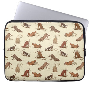 Housse Pour Ordinateur Portable Chiens de fouille - motif de vacances de plage.
