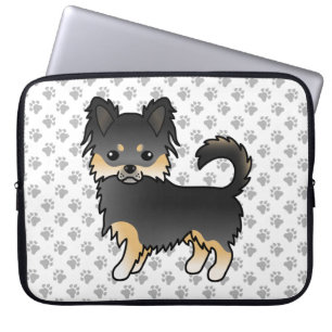 Housse Pour Ordinateur Portable Chihuahua Chig & Paps noir et tan long