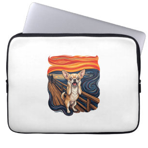 Housse Pour Ordinateur Portable Chihuahua hurlant cri de chien Pont_1