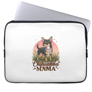 Housse Pour Ordinateur Portable Chihuahua Mama Chien Bandana Floral Rose_1