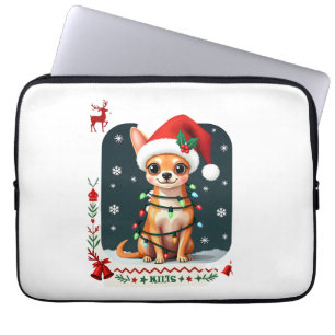 Housse Pour Ordinateur Portable Chihuahua Noël Santa Sweatshirt Horrible Chien Ama
