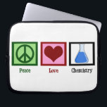 Housse Pour Ordinateur Portable Chimie d'amour de paix<br><div class="desc">Un signe de paix,  coeur,  et un becher de chimie utilisé dans une expérience de la science employée par des scientifiques.</div>