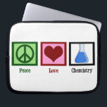 Housse Pour Ordinateur Portable Chimie d'amour de paix<br><div class="desc">Un signe de paix,  coeur,  et un becher de chimie utilisé dans une expérience de la science employée par des scientifiques.</div>