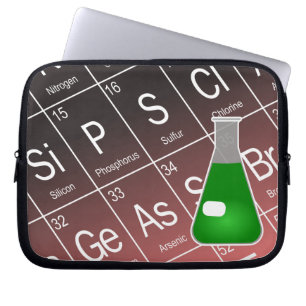 Housse Pour Ordinateur Portable Chimie de la fiole à Erlenmeyer vert (conique)
