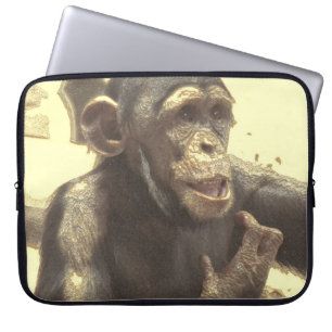 Housse Pour Ordinateur Portable Chimp métallique