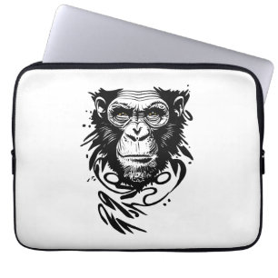 Housse Pour Ordinateur Portable Chimpanzé Ape Animaux sauvages Nature Illustration