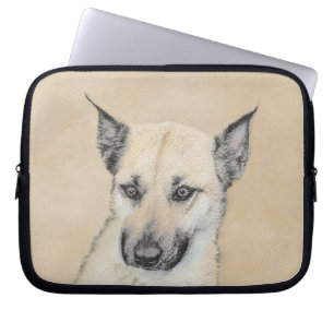 Housse Pour Ordinateur Portable Chinook (Oreilles Pointées) Peinture - Art Chien o