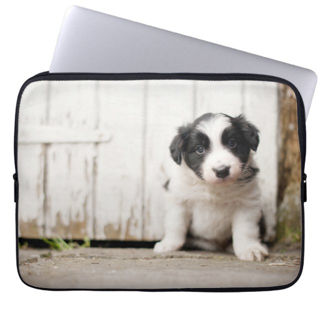 Housse Pour Ordinateur Portable Chiot de border collie (Devant)