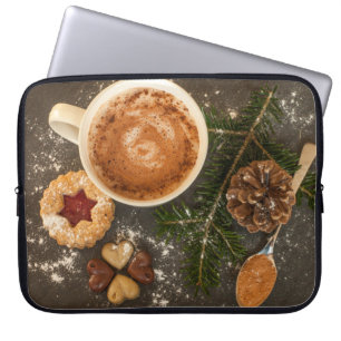 Housse Pour Ordinateur Portable Chocolat chaud de Noël