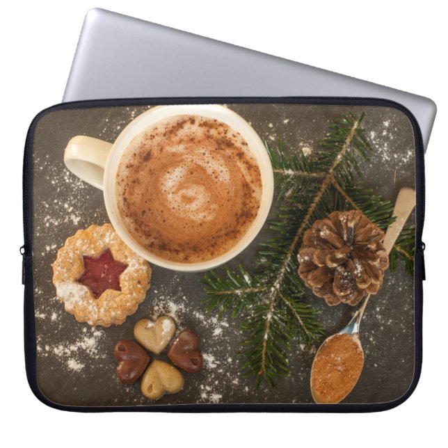 Housse Pour Ordinateur Portable Chocolat chaud de Noël (Devant)