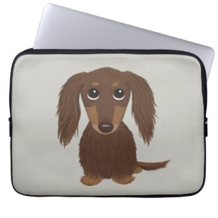 Housse Pour Ordinateur Portable Chocolat mignon Longhé Brown Dachshund