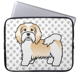 Housse Pour Ordinateur Portable Chose De Dessin Cute Fawn Et White Havanais