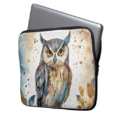 Housse Pour Ordinateur Portable Chouette aquarelle (devant gauche)