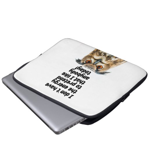 Housse Pour Ordinateur Portable Chouette sarcastique (Devant bas)