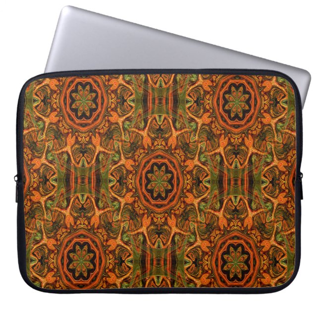 Housse Pour Ordinateur Portable Chouettes & Fleurs..... (Devant)