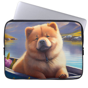 Housse Pour Ordinateur Portable Chow Chow sur une pagaie : une aventure Pittoresqu