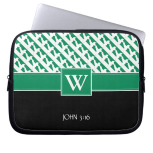 Housse Pour Ordinateur Portable Christian NIGERIA - MONogramme à DRAPEAU