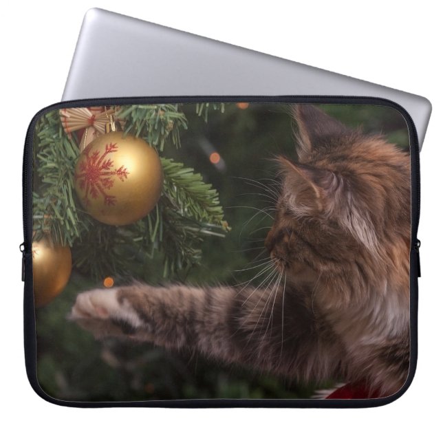 Housse Pour Ordinateur Portable Christmas Cat (Devant)
