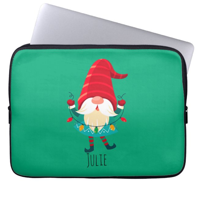 Housse Pour Ordinateur Portable Christmas Gnome Holding Christmas Lights (Devant)