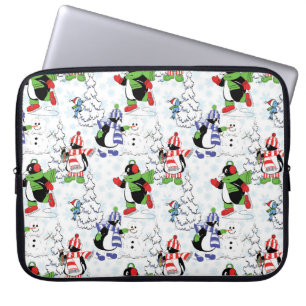 Housse Pour Ordinateur Portable Christmas penguin ice skating