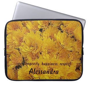 Housse Pour Ordinateur Portable Chrysantemus à automne jaune