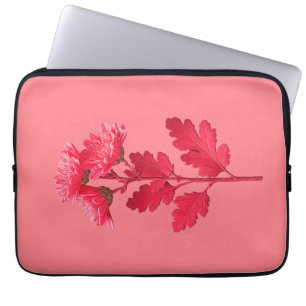 Housse Pour Ordinateur Portable Chrysanthème rose
