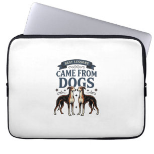 Housse Pour Ordinateur Portable Citation Amoureux de Chien Gravure Vintage Typogra
